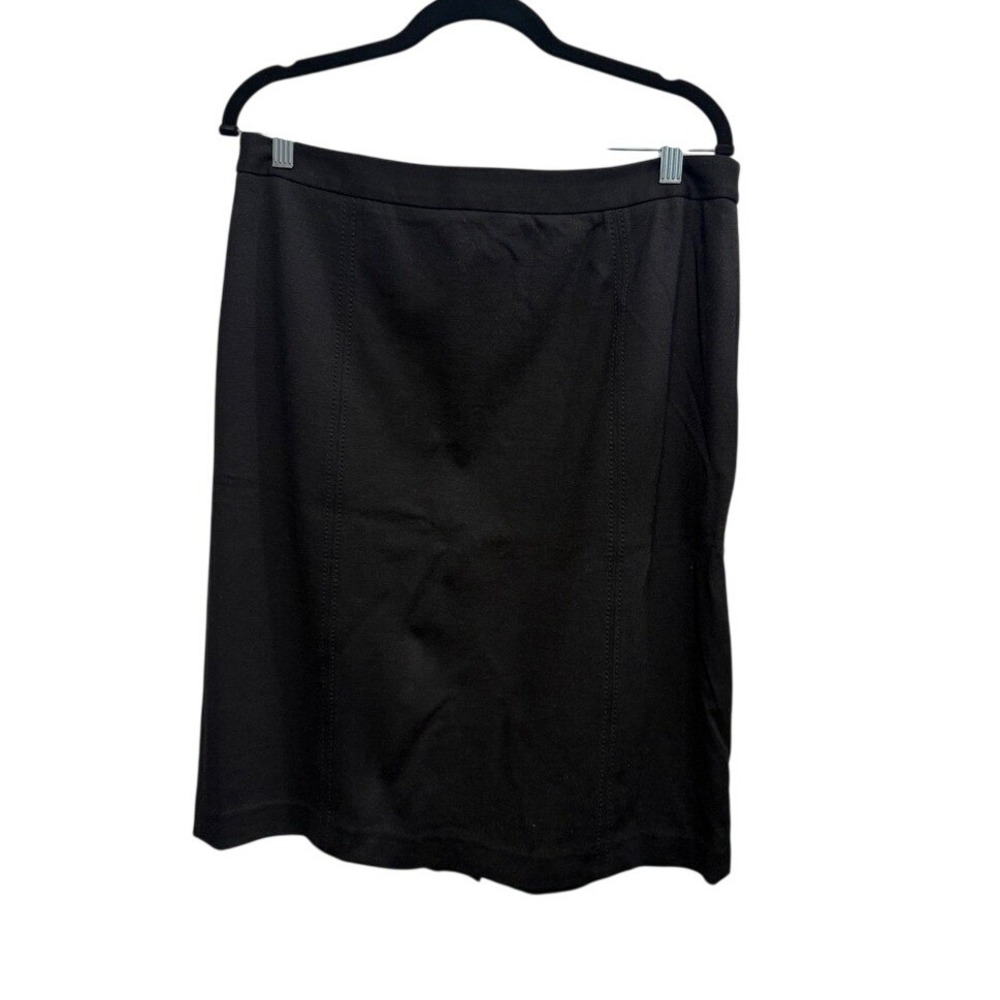 Talbots Womens 10 Black Pencil Skirt Back‎ Zip Slit Workwear Office Minimalist
